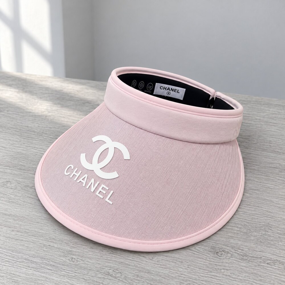 CHANEL Pastel Pink Logo Sun Visor - Picture 4 of 6